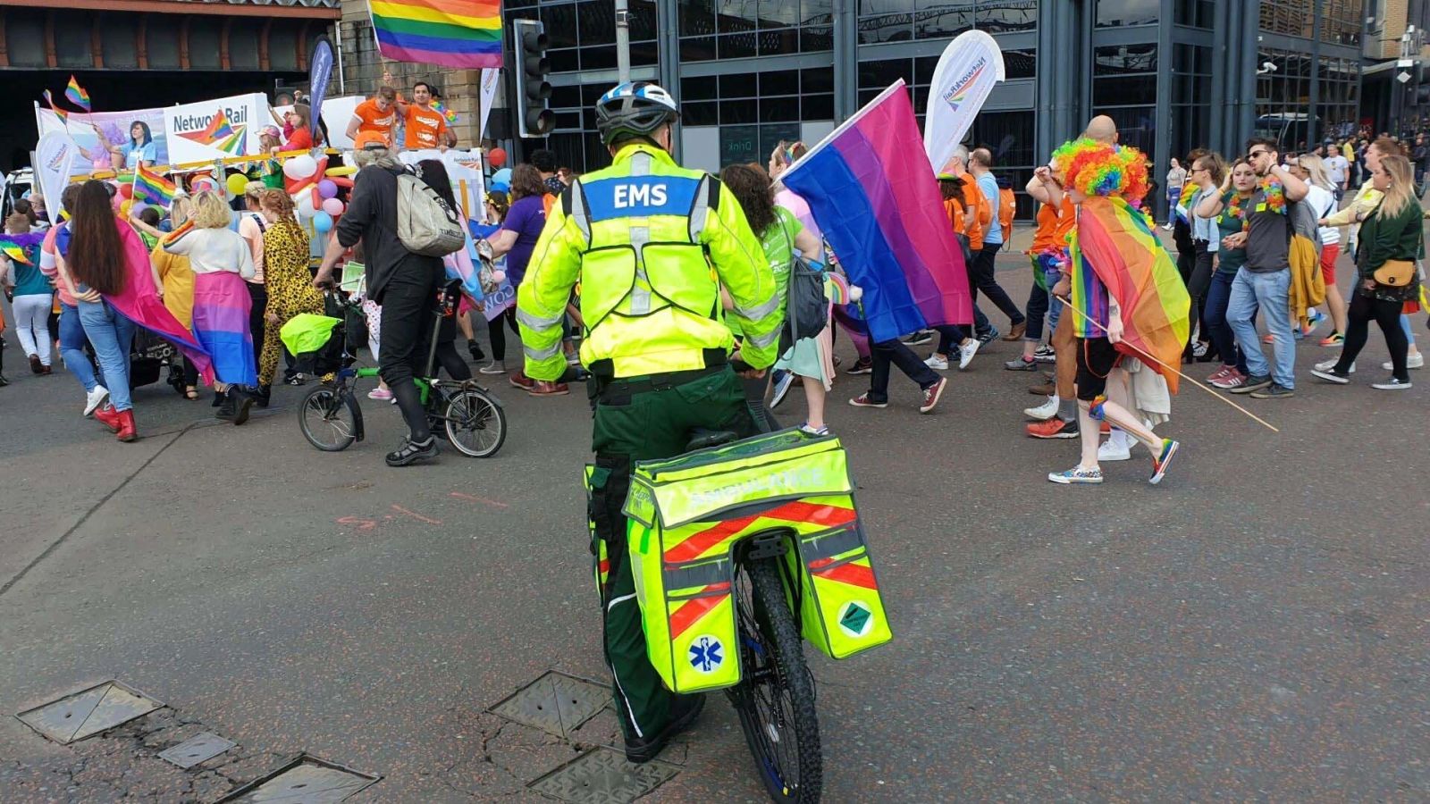 E.R Medical cycle responder at Pride Glasgow